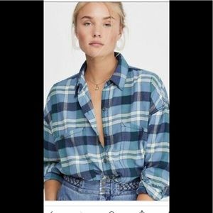 Free People Winter Sea button shirt